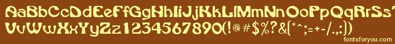 VroomsskRegular Font – Yellow Fonts on Brown Background