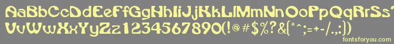 VroomsskRegular-Schriftart – Gelbe Schriften auf grauem Hintergrund