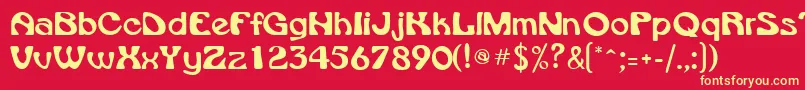 フォントVroomsskRegular – 黄色の文字、赤い背景