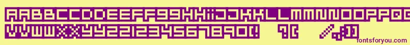 Mizufalp-fontti – violetit fontit keltaisella taustalla