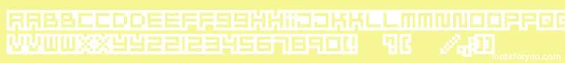 Mizufalp Font – White Fonts on Yellow Background