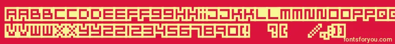 Mizufalp-fontti – keltaiset fontit punaisella taustalla