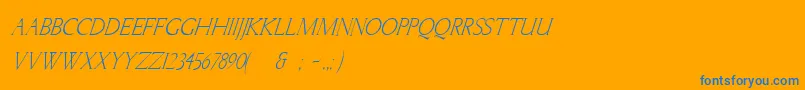 Шрифт LichtnerItalic – синие шрифты на оранжевом фоне