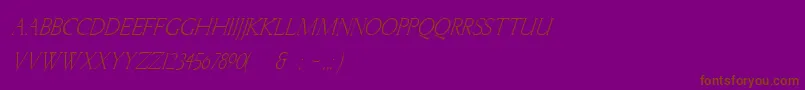 LichtnerItalic-fontti – ruskeat fontit violetilla taustalla