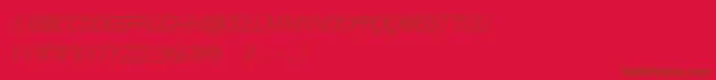 LichtnerItalic-fontti – ruskeat fontit punaisella taustalla