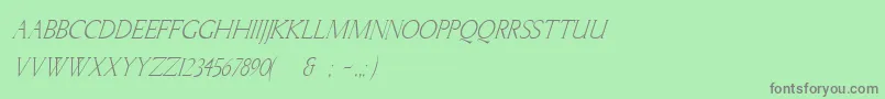フォントLichtnerItalic – 緑の背景に灰色の文字