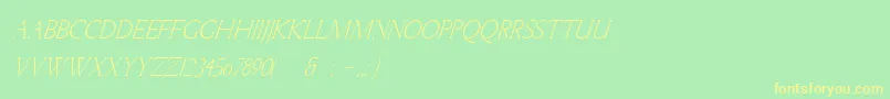 LichtnerItalic Font – Yellow Fonts on Green Background