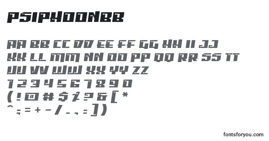 A fonte PsiphoonBb – alfabeto, números, caracteres especiais