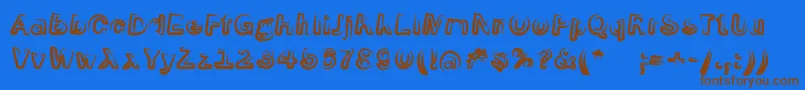 SmokeScreenobl Font – Brown Fonts on Blue Background