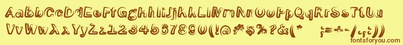 SmokeScreenobl Font – Brown Fonts on Yellow Background