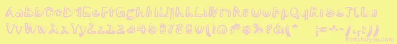 SmokeScreenobl Font – Pink Fonts on Yellow Background