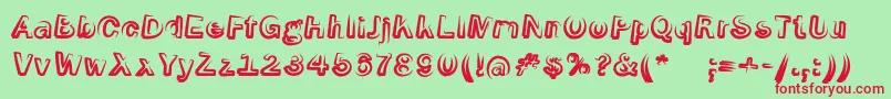 Fonte SmokeScreenobl – fontes vermelhas em um fundo verde