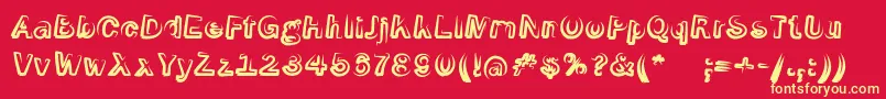 フォントSmokeScreenobl – 黄色の文字、赤い背景