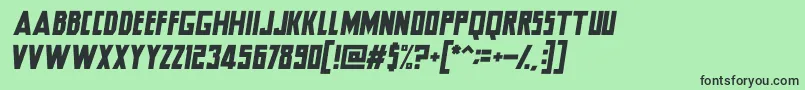 Police HeroItalic – polices noires sur fond vert