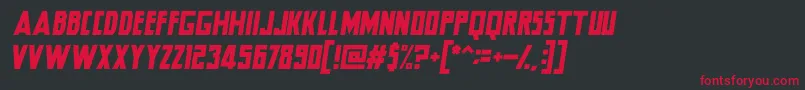 フォントHeroItalic – 黒い背景に赤い文字