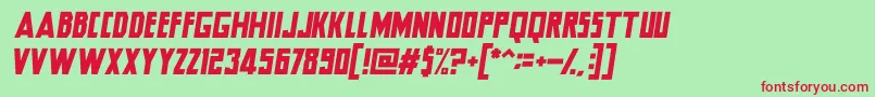 HeroItalic Font – Red Fonts on Green Background