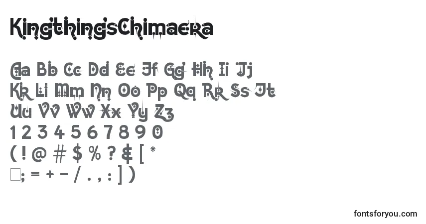 Czcionka KingthingsChimaera – alfabet, cyfry, specjalne znaki