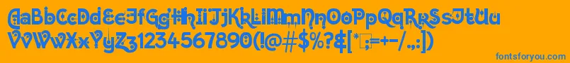 KingthingsChimaera Font – Blue Fonts on Orange Background