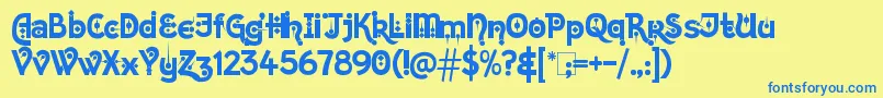 KingthingsChimaera Font – Blue Fonts on Yellow Background