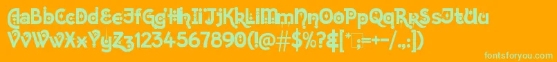 KingthingsChimaera Font – Green Fonts on Orange Background