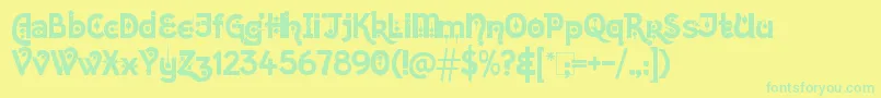 KingthingsChimaera Font – Green Fonts on Yellow Background