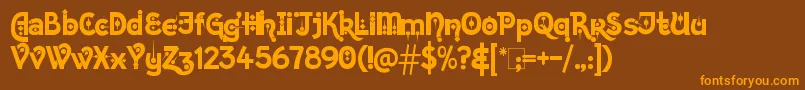 KingthingsChimaera Font – Orange Fonts on Brown Background