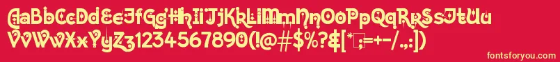 KingthingsChimaera Font – Yellow Fonts on Red Background