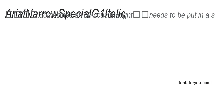 ArialNarrowSpecialG1Italic Font
