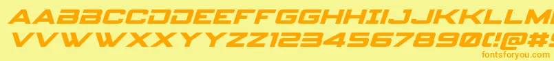 Fonte Spyagencyv3expandital – fontes laranjas em um fundo amarelo