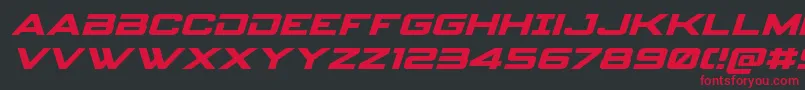フォントSpyagencyv3expandital – 黒い背景に赤い文字