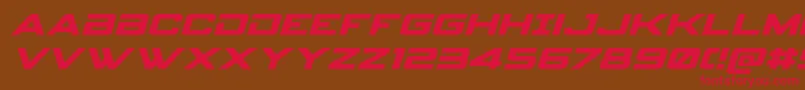Czcionka Spyagencyv3expandital – czerwone czcionki na brązowym tle