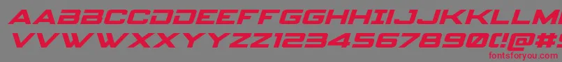 Czcionka Spyagencyv3expandital – czerwone czcionki na szarym tle