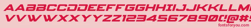 フォントSpyagencyv3expandital – ピンクの背景に赤い文字