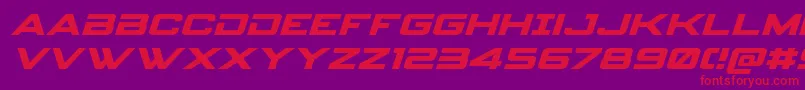 フォントSpyagencyv3expandital – 紫の背景に赤い文字