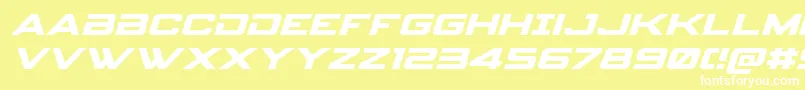 Spyagencyv3expandital Font – White Fonts on Yellow Background