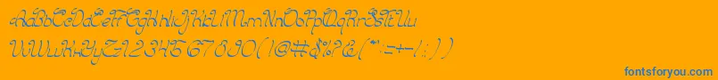 CharmingPrince Font – Blue Fonts on Orange Background