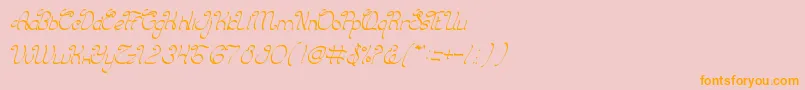 CharmingPrince-Schriftart – Orangefarbene Schriften auf rosa Hintergrund