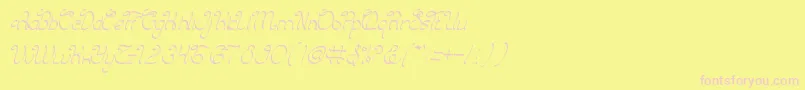 CharmingPrince-Schriftart – Rosa Schriften auf gelbem Hintergrund