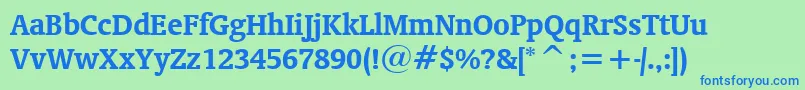 OrandaBoldBt Font – Blue Fonts on Green Background