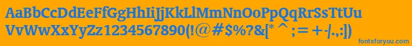 OrandaBoldBt Font – Blue Fonts on Orange Background