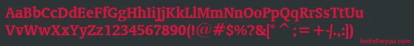OrandaBoldBt Font – Red Fonts on Black Background