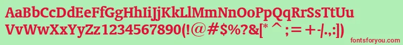 OrandaBoldBt Font – Red Fonts on Green Background