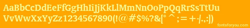 OrandaBoldBt Font – Yellow Fonts on Orange Background