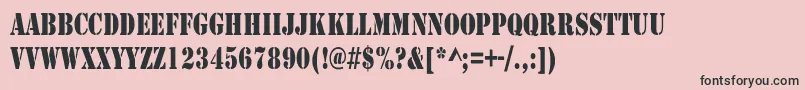 フォントRudyCondensed – ピンクの背景に黒い文字