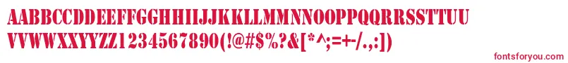 RudyCondensed Font – Red Fonts on White Background