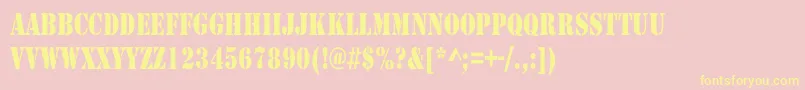 Police RudyCondensed – polices jaunes sur fond rose