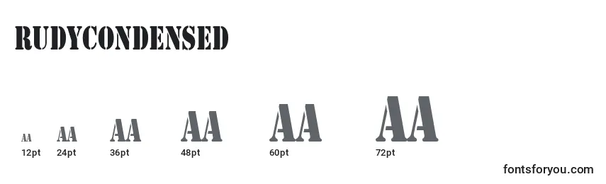 RudyCondensed Font Sizes