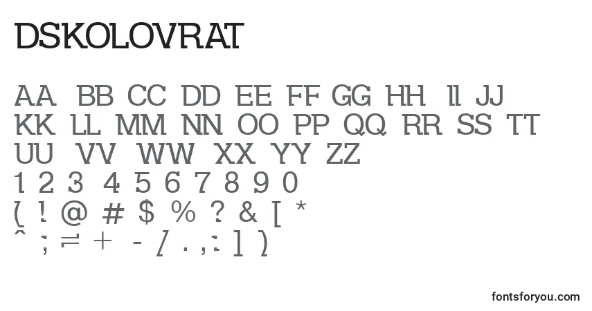 Fuente DsKolovrat - alfabeto, números, caracteres especiales