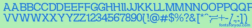 DsKolovrat Font – Blue Fonts on Green Background