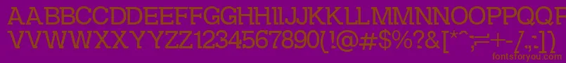 DsKolovrat-fontti – ruskeat fontit violetilla taustalla